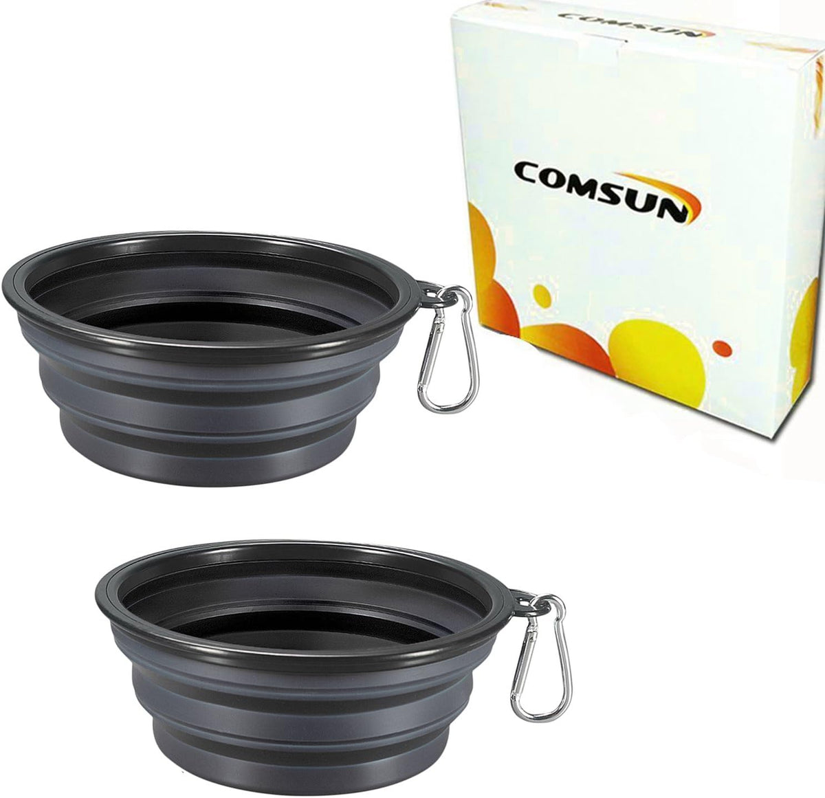Collapsible Dog Bowls, 2-Pack Foldable Bowls for Dog | Expandable Cup Dish for Pet Cat Hiking Food Water Feeding Dog Travel Bowl
