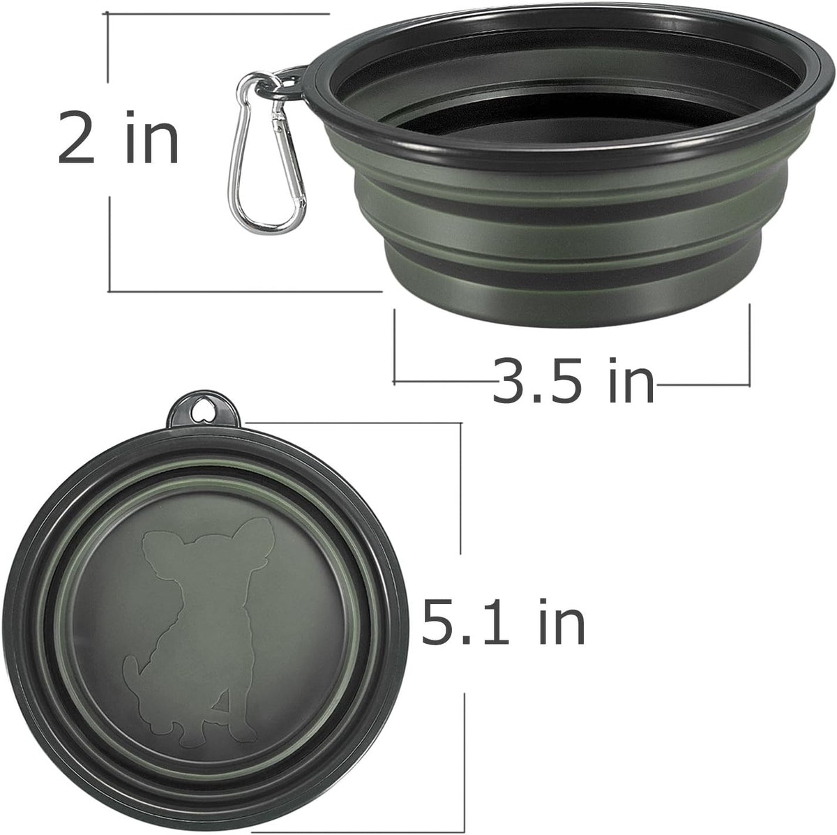 Collapsible Dog Bowls, 2-Pack Foldable Bowls for Dog | Expandable Cup Dish for Pet Cat Hiking Food Water Feeding Dog Travel Bowl