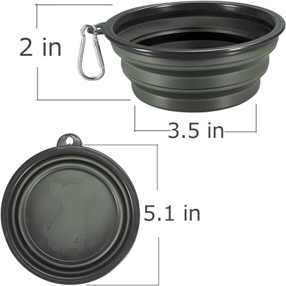 Collapsible Dog Bowls, 2-Pack Foldable Bowls for Dog | Expandable Cup Dish for Pet Cat Hiking Food Water Feeding Dog Travel Bowl