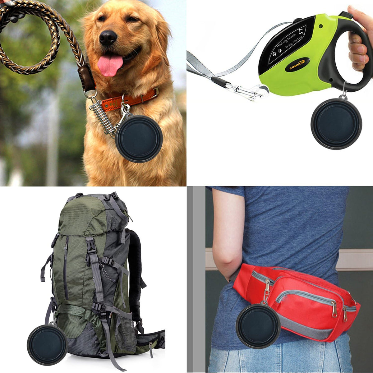 Collapsible Dog Bowls, 2-Pack Foldable Bowls for Dog | Expandable Cup Dish for Pet Cat Hiking Food Water Feeding Dog Travel Bowl
