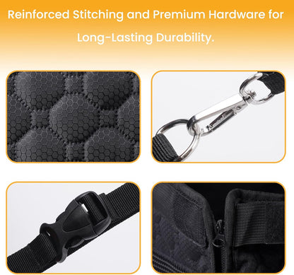 Large Dog Car Seat Cover with Dog Bed Mat for Back Seat Half - Single Seat Travel Hammock Extender, Waterproof Hard Bottom for Medium & Large Dogs, Car SUV Truck Vehicle