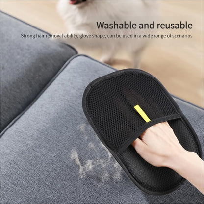 Electrostatic Pet Hair Removal Glove – Reusable Dog & Cat Hair Remover for Furniture, Couch, Carpet, Clothes, Car Seats & Pet Beds – Washable Static Fur Cleaning Glove