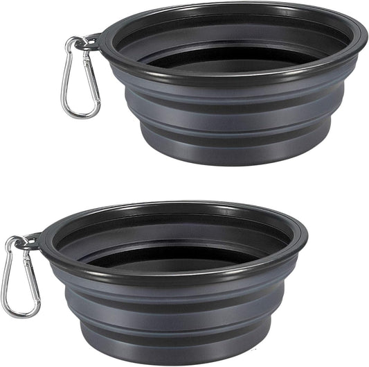 Collapsible Dog Bowls, 2-Pack Foldable Bowls for Dog | Expandable Cup Dish for Pet Cat Hiking Food Water Feeding Dog Travel Bowl
