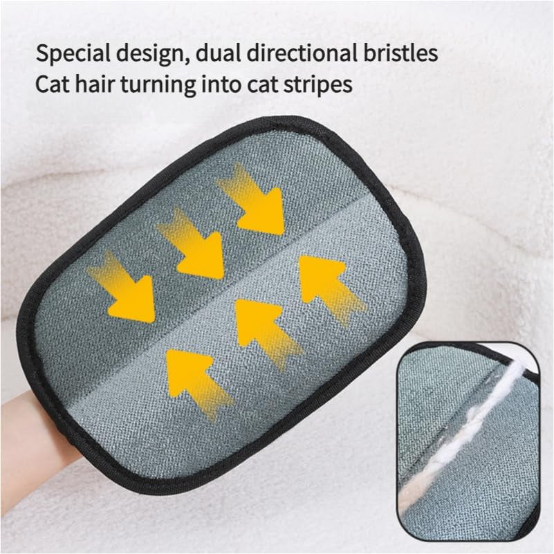 Electrostatic Pet Hair Removal Glove – Reusable Dog & Cat Hair Remover for Furniture, Couch, Carpet, Clothes, Car Seats & Pet Beds – Washable Static Fur Cleaning Glove